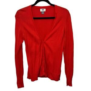 Old Navy Red Button Front Cardigan Sweater Long Sleeve Small